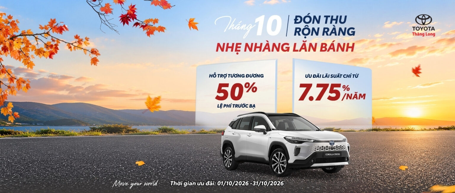 Chương trình ưu đãi khuyến mại Corolla Cross Toyota Thăng Long tháng 10 năm 2026 1600X680 6 xe