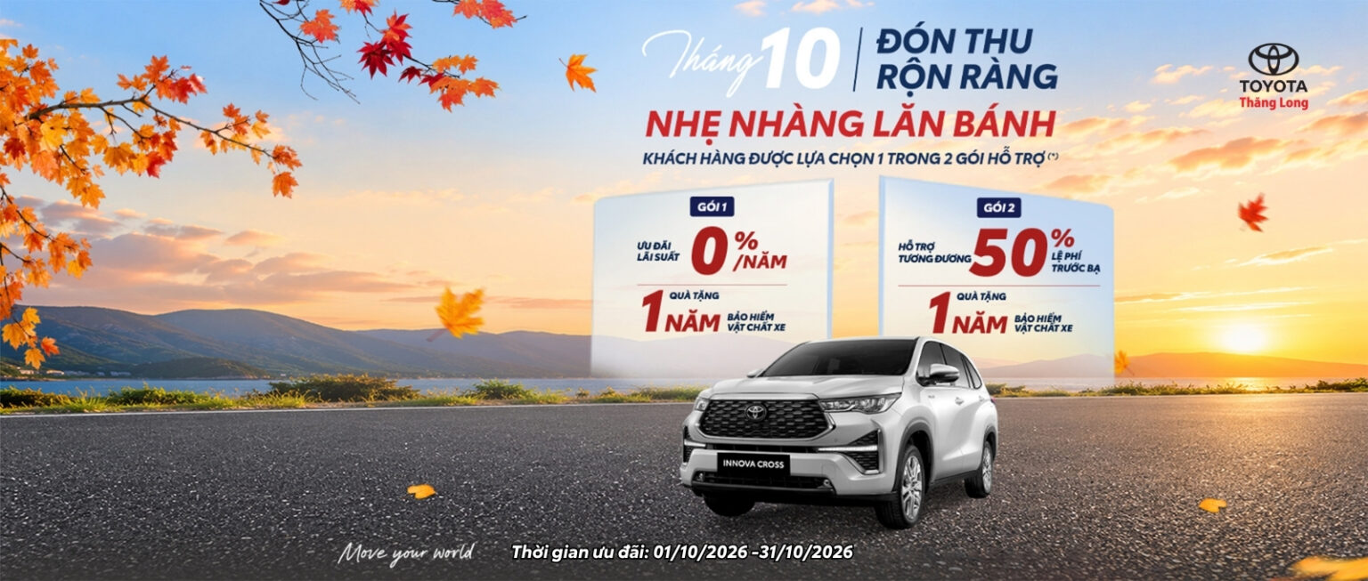 Chương trình ưu đãi khuyến mại Innova Cross Toyota Thăng Long tháng 10 năm 2026 1600X680