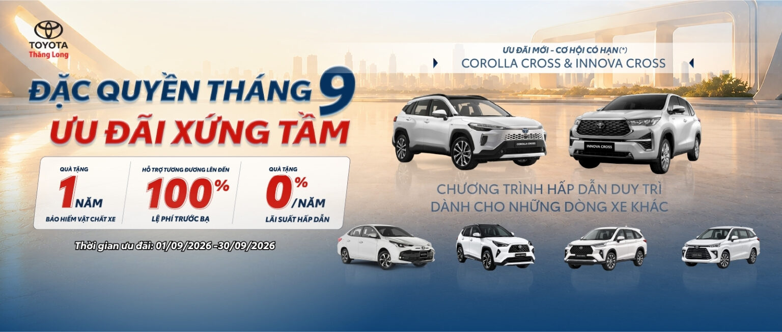 Chương trình ưu đãi tháng 9 2026 Toyota Thăng Long 316 Cầu Giấy