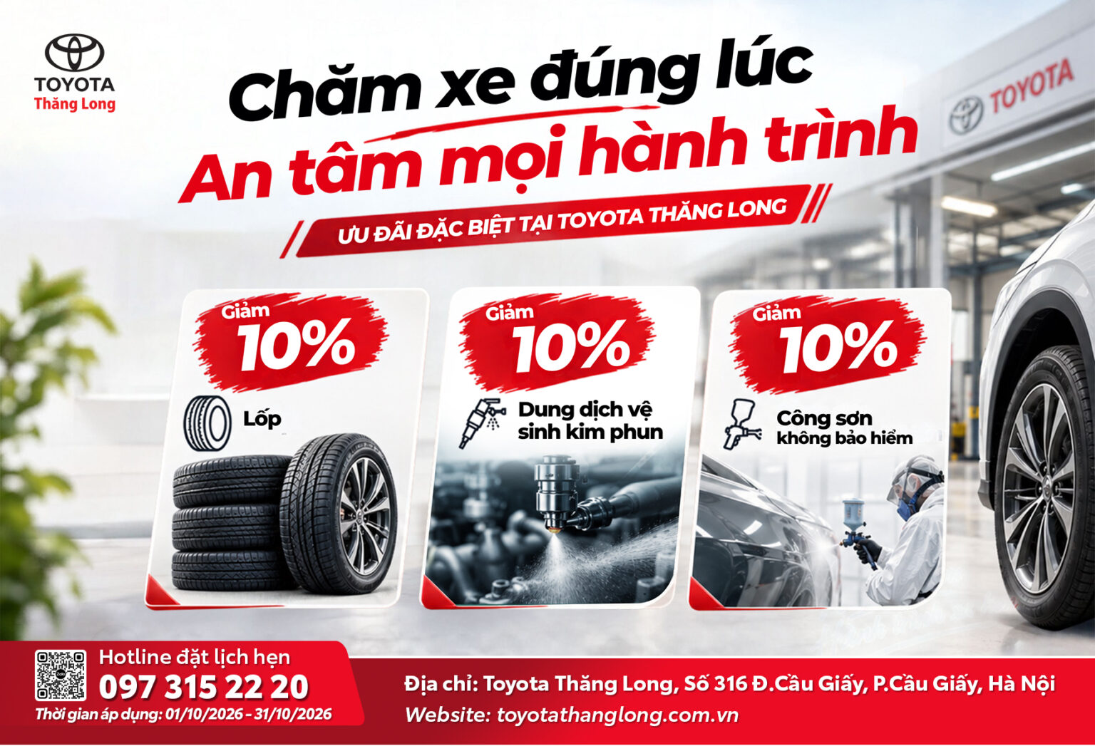ưu đãi dịch vụ Toyota Thăng Long